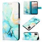 For Nokia C21 Plus PT003 Marble Pattern Flip Leather Phone Case(Green LS003) - 1