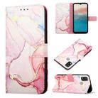 For Nokia C21 Plus PT003 Marble Pattern Flip Leather Phone Case(Rose Gold LS005) - 1