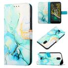 For Nokia C100 PT003 Marble Pattern Flip Leather Phone Case(Green LS003) - 1