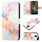 For Nokia C100 PT003 Marble Pattern Flip Leather Phone Case(Galaxy Marble White LS004) - 1