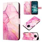 For Nokia C200 PT003 Marble Pattern Flip Leather Phone Case(Pink Purple Gold LS001) - 1