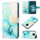 For Nokia C200 PT003 Marble Pattern Flip Leather Phone Case(Green LS003) - 1