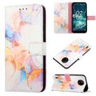 For Nokia C200 PT003 Marble Pattern Flip Leather Phone Case(Galaxy Marble White LS004) - 1