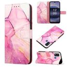 For Nokia G11 Plus PT003 Marble Pattern Flip Leather Phone Case(Pink Purple Gold LS001) - 1