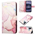 For Nokia G11 Plus PT003 Marble Pattern Flip Leather Phone Case(Rose Gold LS005) - 1