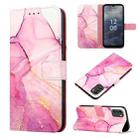 For Nokia G60 5G PT003 Marble Pattern Flip Leather Phone Case(Pink Purple Gold LS001) - 1