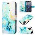 For Nokia G60 5G PT003 Marble Pattern Flip Leather Phone Case(Green LS003) - 1