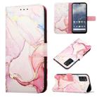 For Nokia G100 PT003 Marble Pattern Flip Leather Phone Case(Rose Gold LS005) - 1