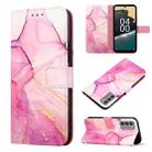 For Nokia G400 PT003 Marble Pattern Flip Leather Phone Case(Pink Purple Gold LS001) - 1