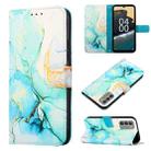For Nokia G400 PT003 Marble Pattern Flip Leather Phone Case(Green LS003) - 1