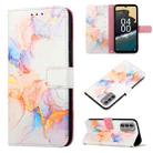 For Nokia G400 PT003 Marble Pattern Flip Leather Phone Case(Galaxy Marble White LS004) - 1