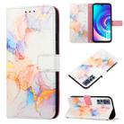 For TCL 30 5G/30+ 5G PT003 Marble Pattern Flip Leather Phone Case(Galaxy Marble White LS004) - 1