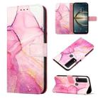 For TCL 30 V 5G T781S/30 XE 5G PT003 Marble Pattern Flip Leather Phone Case(Pink Purple Gold LS001) - 1