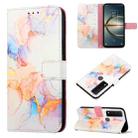 For TCL 30 V 5G T781S/30 XE 5G PT003 Marble Pattern Flip Leather Phone Case(Galaxy Marble White LS004) - 1