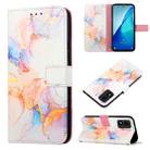 For TCL 303 PT003 Marble Pattern Flip Leather Phone Case(Galaxy Marble White LS004) - 1