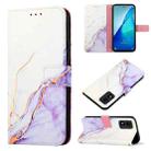 For TCL 303 PT003 Marble Pattern Flip Leather Phone Case(White Purple LS006) - 1