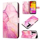 For TCL 30XL 2022 PT003 Marble Pattern Flip Leather Phone Case(Pink Purple Gold LS001) - 1