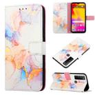 For TCL 30XL 2022 PT003 Marble Pattern Flip Leather Phone Case(Galaxy Marble White LS004) - 1