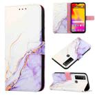 For TCL 30XL 2022 PT003 Marble Pattern Flip Leather Phone Case(White Purple LS006) - 1