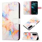 For TCL Stylus 5G PT003 Marble Pattern Flip Leather Phone Case(Galaxy Marble White LS004) - 1