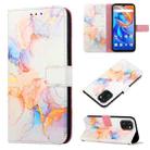 For UMIDIGI A13/A13 Pro/A13S PT003 Marble Pattern Flip Leather Phone Case(Galaxy Marble White LS004) - 1