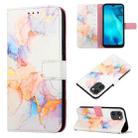 For UMIDIGI C1 PT003 Marble Pattern Flip Leather Phone Case(Galaxy Marble White LS004) - 1