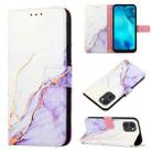 For UMIDIGI C1 PT003 Marble Pattern Flip Leather Phone Case(White Purple LS006) - 1