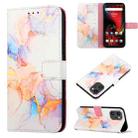 For UMIDIGI F3 4G/F3 5G/F3 SE/F3S PT003 Marble Pattern Flip Leather Phone Case(Galaxy Marble White LS004) - 1