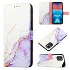 For UMIDIGI G1 PT003 Marble Pattern Flip Leather Phone Case(White Purple LS006) - 1