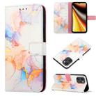 For UMIDIGI Power 7 Max PT003 Marble Pattern Flip Leather Phone Case(Galaxy Marble White LS004) - 1