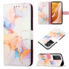 For ZTE Axon 40 Pro PT003 Marble Pattern Flip Leather Phone Case(Galaxy Marble White LS004) - 1
