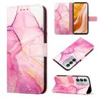 For ZTE Axon 40 Ultra PT003 Marble Pattern Flip Leather Phone Case(Pink Purple Gold LS001) - 1