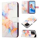 For ZTE Nubia Z40S Pro PT003 Marble Pattern Flip Leather Phone Case(Galaxy Marble White LS004) - 1