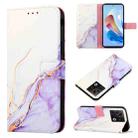 For ZTE Nubia Z40S Pro PT003 Marble Pattern Flip Leather Phone Case(White Purple LS006) - 1