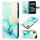 For Fujitsu Arrows Be F-04K PT003 Marble Pattern Flip Leather Phone Case(Green LS003) - 1