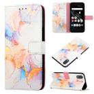 For Fujitsu Arrows Be F-04K PT003 Marble Pattern Flip Leather Phone Case(Galaxy Marble White LS004) - 1