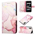 For Fujitsu Arrows Be F-04K PT003 Marble Pattern Flip Leather Phone Case(Rose Gold LS005) - 1