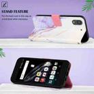 For Fujitsu Arrows Be F-04K PT003 Marble Pattern Flip Leather Phone Case(White Purple LS006) - 3