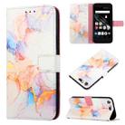 For Fujitsu Arrows Be F-05J/SV F-03H/M03/M04 Tone M17 PT003 Marble Pattern Flip Leather Phone Case(Galaxy Marble White LS004) - 1