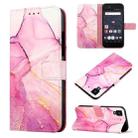 For Fujitsu Arrows NX F-01J PT003 Marble Pattern Flip Leather Phone Case(Pink Purple Gold LS001) - 1