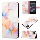 For Fujitsu Arrows NX F-01J PT003 Marble Pattern Flip Leather Phone Case(Galaxy Marble White LS004) - 1