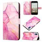 For Fujitsu Arrows NX F-01K PT003 Marble Pattern Flip Leather Phone Case(Pink Purple Gold LS001) - 1