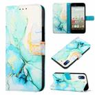 For Fujitsu Arrows NX F-01K PT003 Marble Pattern Flip Leather Phone Case(Green LS003) - 1