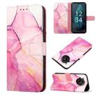 For Sharp Aquos R7/Aquos P7 PT003 Marble Pattern Flip Leather Phone Case(Pink Purple Gold LS001) - 1
