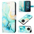 For Sharp Aquos R7/Aquos P7 PT003 Marble Pattern Flip Leather Phone Case(Green LS003) - 1