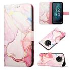 For Sharp Aquos R7/Aquos P7 PT003 Marble Pattern Flip Leather Phone Case(Rose Gold LS005) - 1