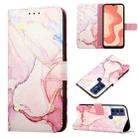 For Sharp Aquos V6/V6 Plus PT003 Marble Pattern Flip Leather Phone Case(Rose Gold LS005) - 1