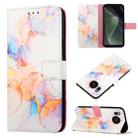 For Sharp Aquos Sense7 Plus PT003 Marble Pattern Flip Leather Phone Case(Galaxy Marble White LS004) - 1