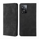 For OPPO A57s 4G / A57e 4G Skin Feel Magnetic Flip Leather Phone Case(Black) - 1