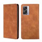 For OPPO K10 5G Global Skin Feel Magnetic Flip Leather Phone Case(Light Brown) - 1